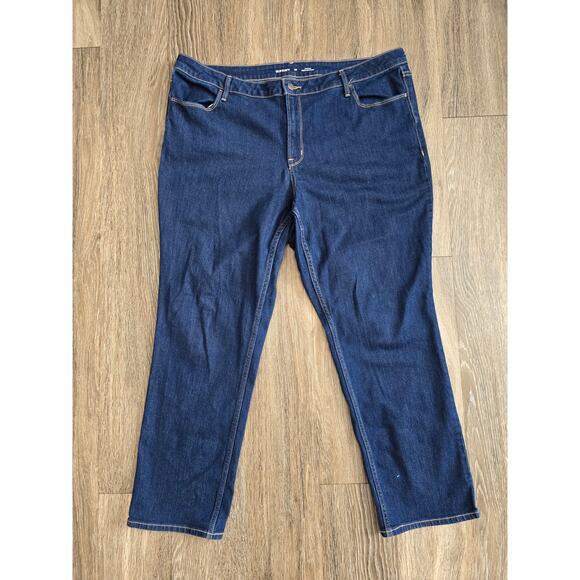 Old Navy High-Rise Wow Straight Jeans Dark Wash Plus Size 20 Plus Stretch Denim - Picture 2 of 8